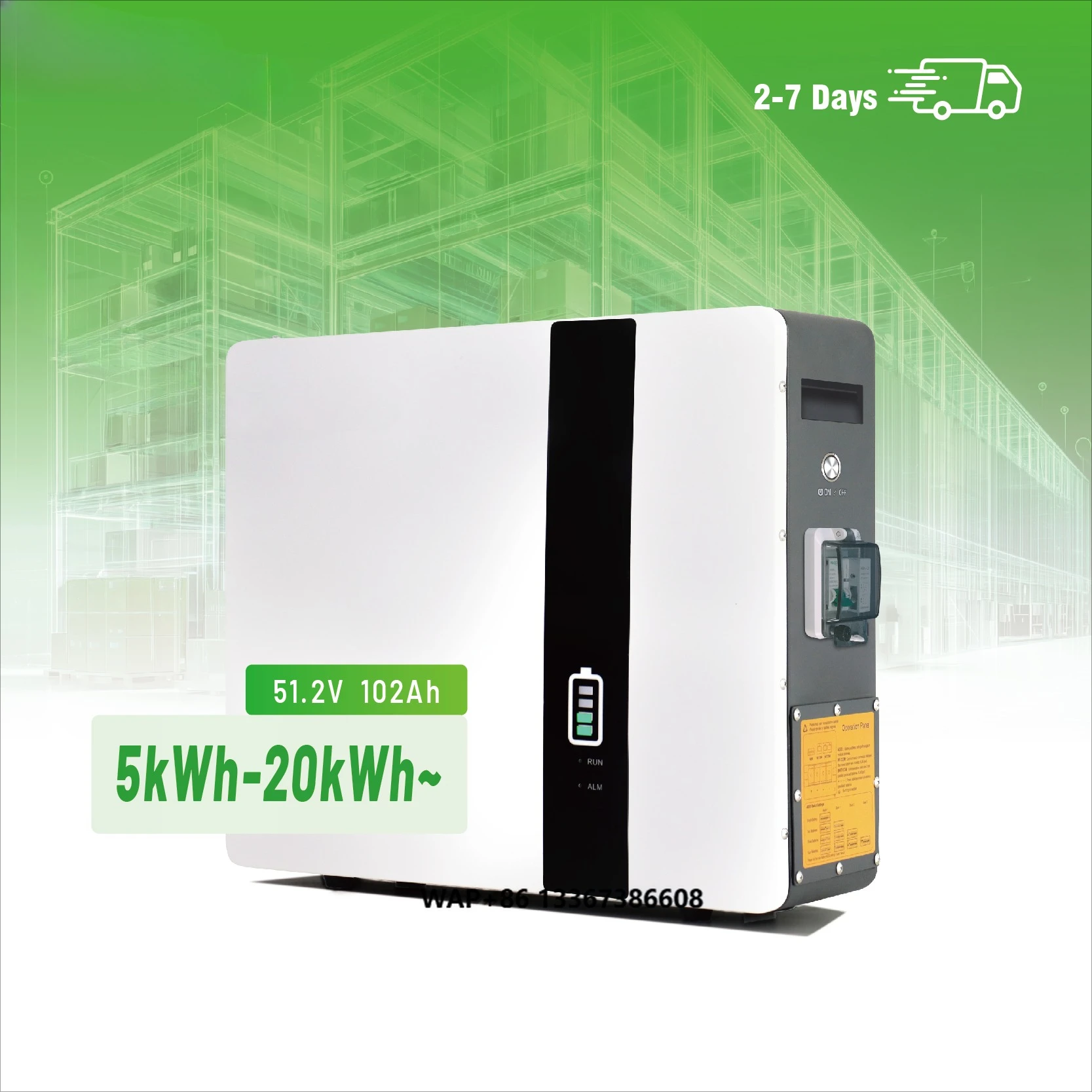 

5kWh Low Voltage LiFePO4 Solar Battery 51.2V 100Ah Energy Storage Pack Compatible Hybrid Inverter Solar Power Systems EU Stock