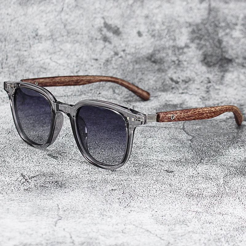 New Men Vintage Wooden Frame Sunglasses Classic Brand Square Sun Glasses Coating Lens Driving Eyewear for Women Male