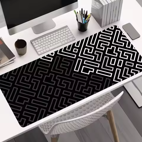 Large Gaming Mouse Pads Black White Maze Arrows Mouse Mat Computer Gaming Locking Edge MousePad 90x40cm Keyboard Desk Mice Pad