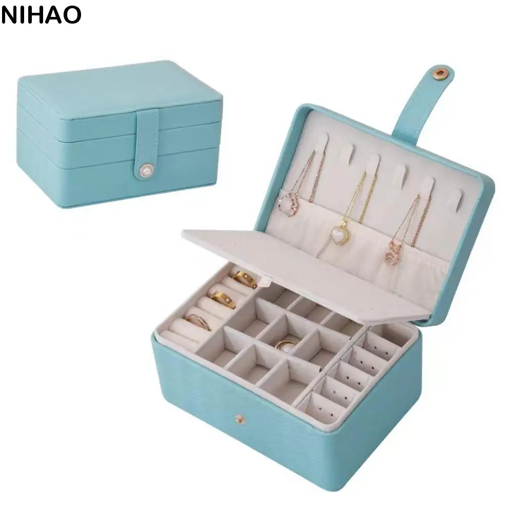 

PU Jewelry Packing Bag Multilayer Rings Necklace Jewelry Storage Case Large Capacity Bracelet Earrings Square Jewelry Box