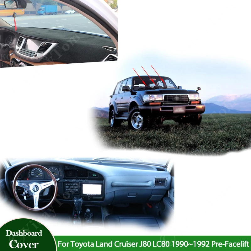 

For Toyota Land Cruiser J80 LC80 1990 1991 1992 Pre Facelift Accessories Anti-UV Mat Dashboard Cover Pad Sunshade Dashmat Carpet