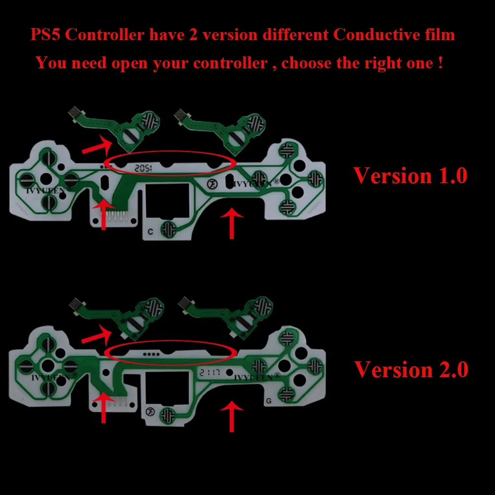 IVYUEEN สำหรับ PlayStation 5 PS5 Controller Conductive Film ปุ่มกด Flex Cable สำหรับ Dualsense 5 DS5ควบคุมริบบิ้นวงจร