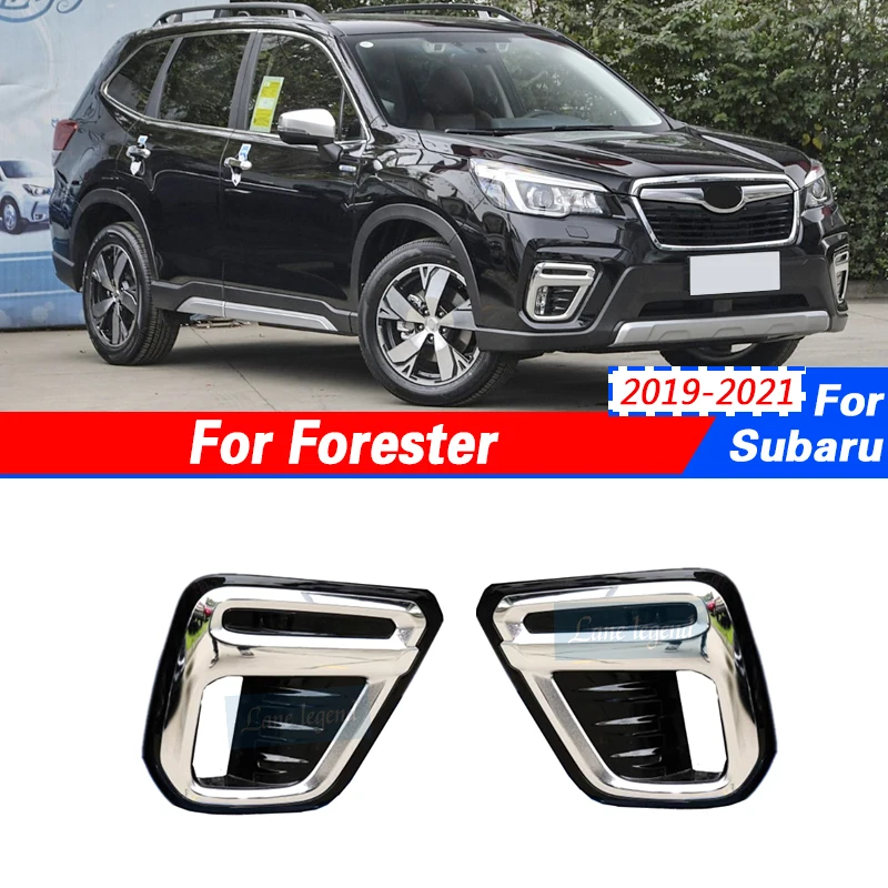 

Противотуманная фара для Subaru Forester 2019 2020 2021, противотуманная фара, передний бампер, крышки рамы из АБС, обрезка, аксессуары с отверстиями для ободок