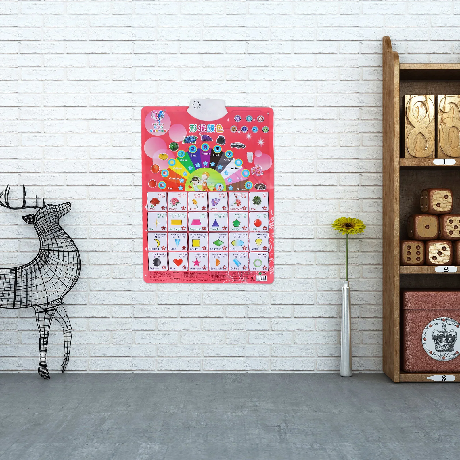 

Electronic Interactive Poster with Sound Toddler Educational Toy Early Learning Bright PVC Kids Home Classroom Use