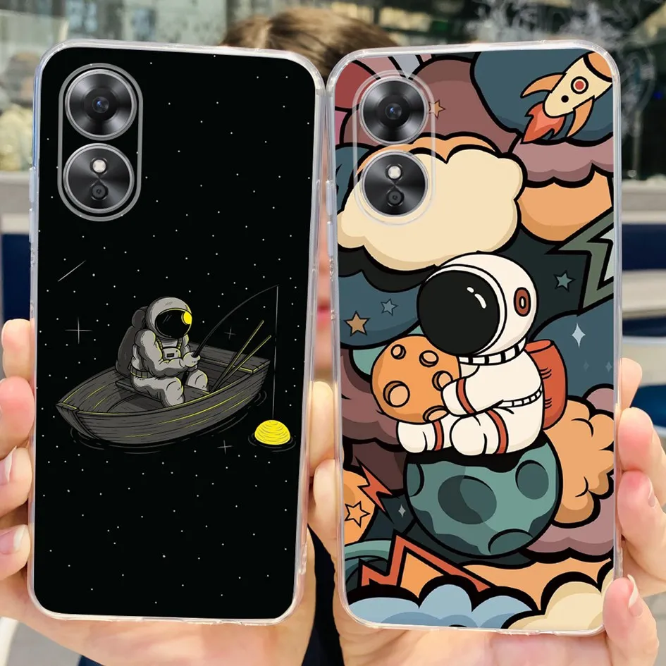For OPPO A17 A17K Case CPH2471 CPH2477 Silicone Cover Fashion Flower Clear Soft Bumper For OPPOA17 OPPOA17K A 17 A 17K TPU Funda image 5