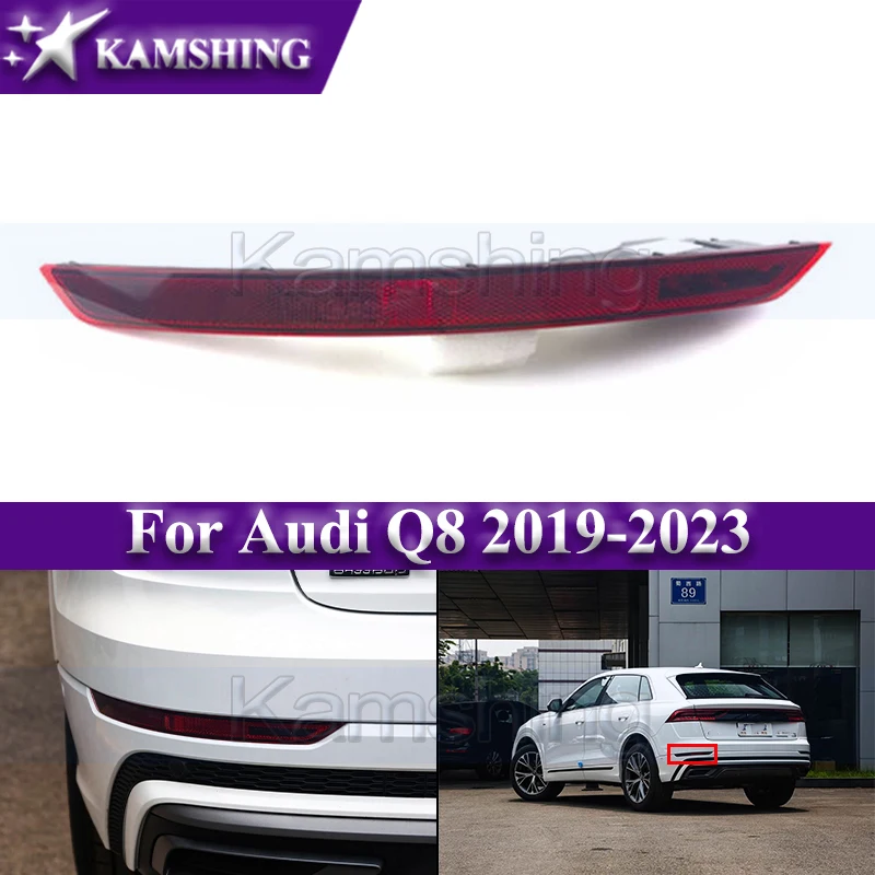 

Задний бамперный фонарь Kamshing для Audi Q8 2019-2023: фонарь заднего хода, противотуманный фонарь, стоп-сигнал, отражатель 4M8945701 4M8945702