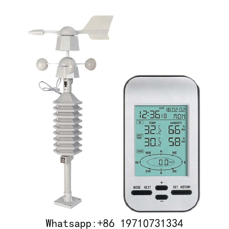 New RF 433Mhz Wireless Weather Station Clock with Wind Speed Tester and Direction Sensor Temperature Weather Forecast