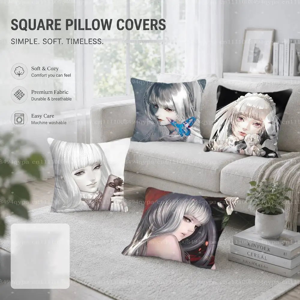 The H-House in Fata Morgana Throw Pillow Cushion Cases Kawaii Decorative Living Room Decor Soft Decorative Pillows