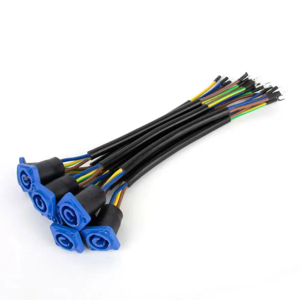 20A 3 코어 항공 플러그 이동 헤드 라이트용 전원 케이블 LED 스크린 무대 조명 3핀 잠금 커넥터 2.5mm² 와이어 250V AC