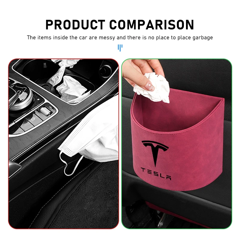 Universal Car Storage Box Storage Case Sundries Trash Can Bin For Tesla Model 3 Y S X 2021 Roadster Cybertruck Juguete