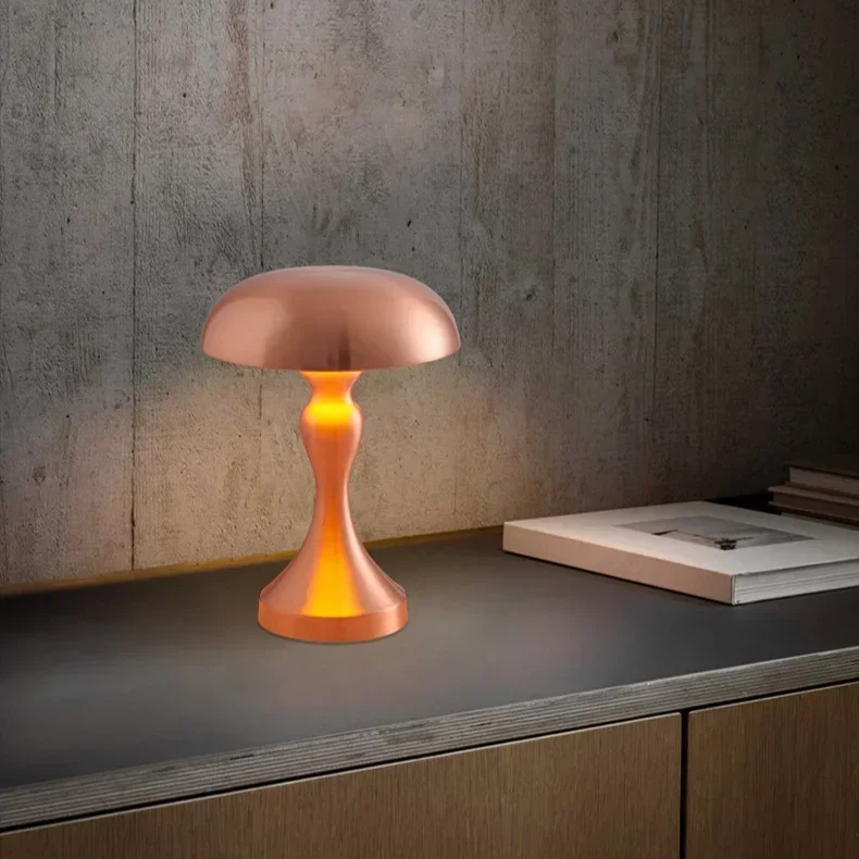Personalized Design Mushroom Table Lamp Creative Living Room Atmosphere Light USB Charging Touch Bar Counter Small Night Light