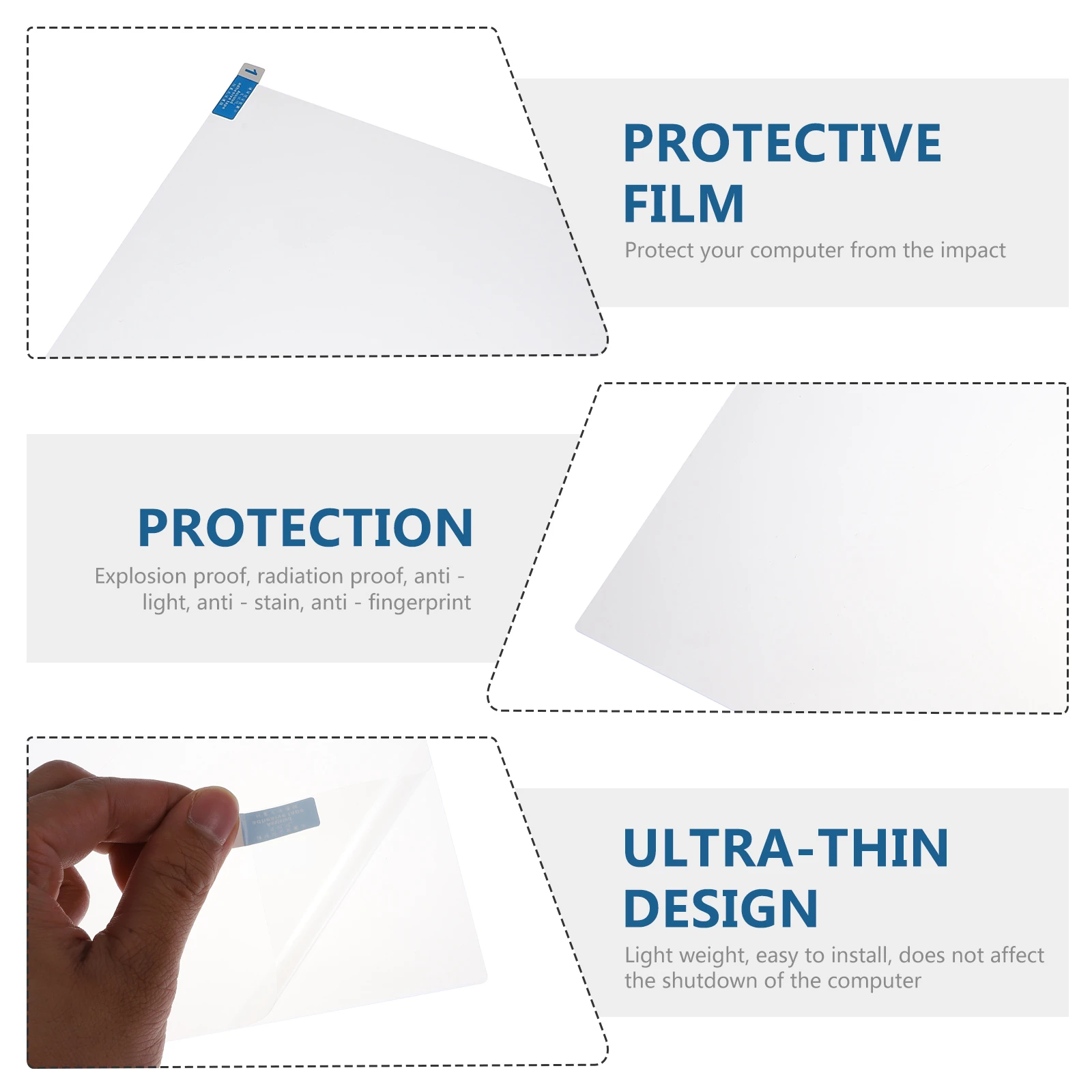 

13 Inch 16:9 Light Screen Protector Film for Laptop Eye Care Scratch Resistant Easy Install Radiation
