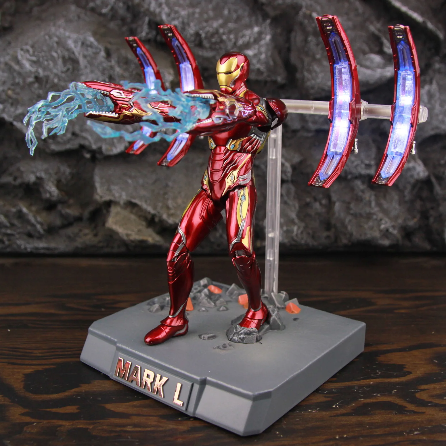 ZD Toys Deluxe Ironman Mark L 50 MK50 Nano Armor Weapons 7" Actionfigur LED-Lichtplattform Tony Stark Infinity War Modellpuppe – Detail 34