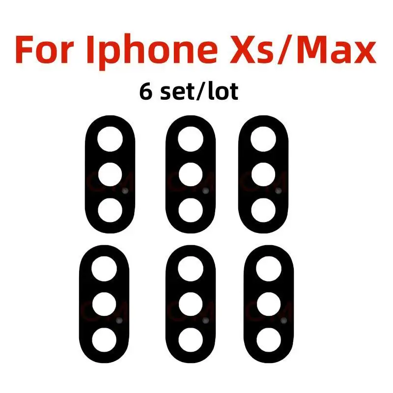 6pcs Rear Back Camera Lens Glass for iPhone 14 13 Pro Max 12 11 ProMax Mini XR XS XsMax X 7 8 Plus 6 6s SE with Glue Sticker