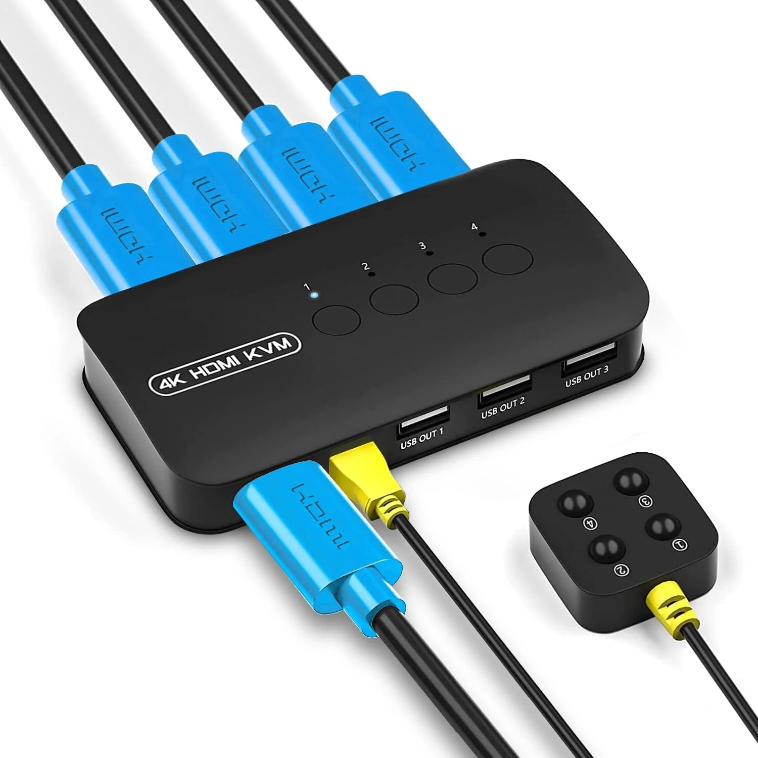 HK401 Fjgear Cheap and Fine Manual 4K Four in and One Out Switch Hdmi 4 Port 4K Kvm Switch