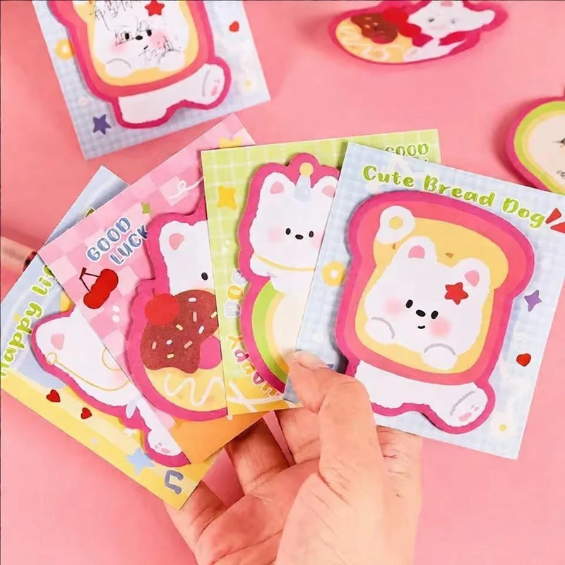 10Pads Cute Dog Sticky Notes, 30Sheets/Pad, For Messages And Reminders, School Supplies Office Accessories Stationery
