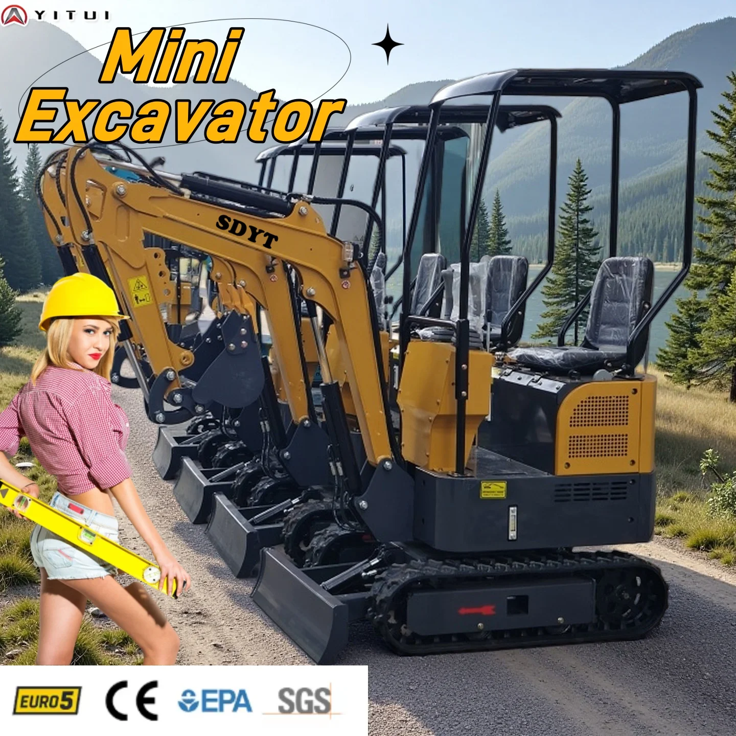 

Hot Sale Mini Excavator For Agricultural Garden Customized Kubota Engine CE Euro 5 Crawler Mini Excavator Factory Deal