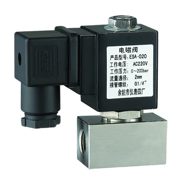 

YSE-020 High pressure solenoid valve 1/4' or 3/8' 0-180bar max