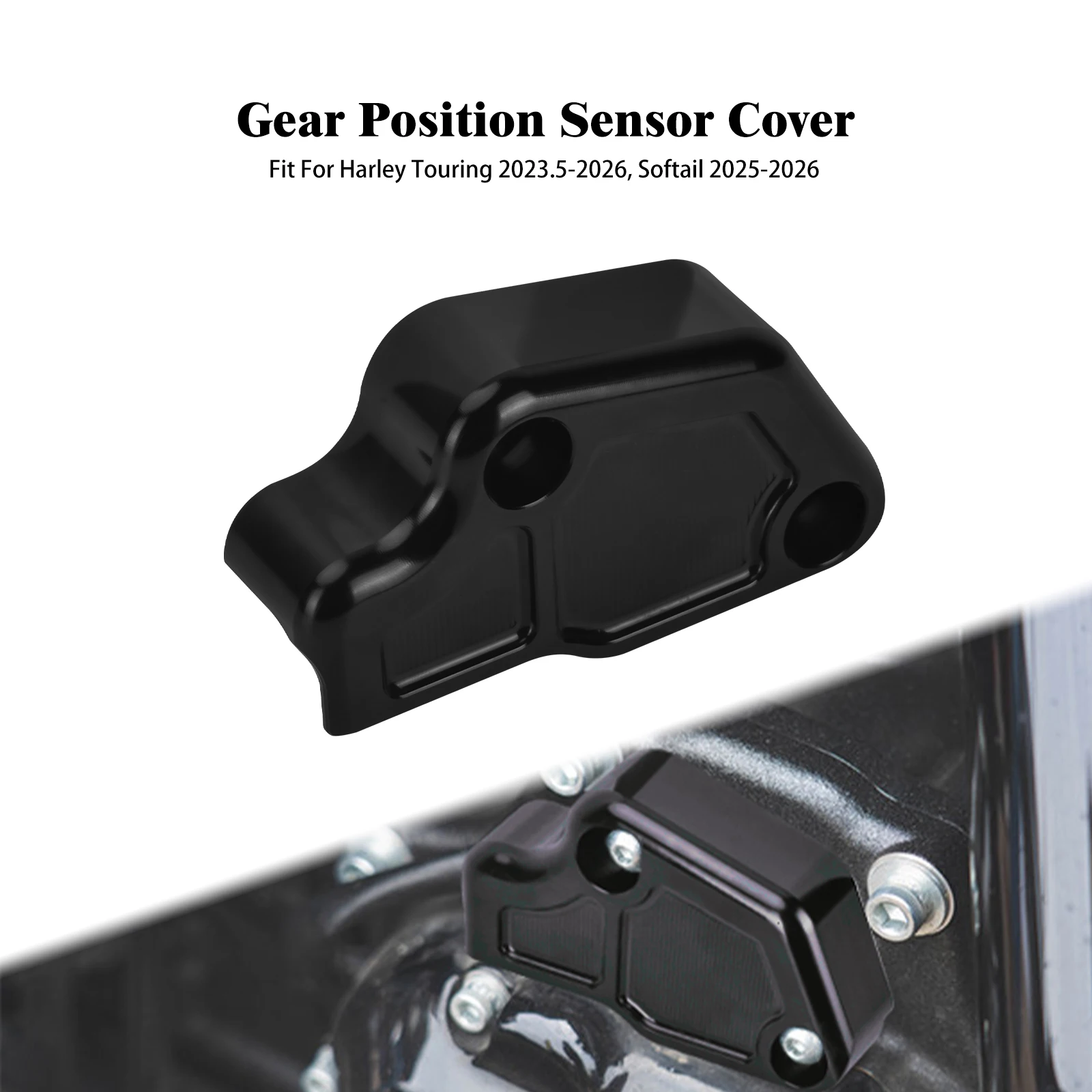 

Motorcycle Gear Position Sensor Cover Aluminum CNC For Harley Touring Street Road Glide 23.5-26 Softail 2025-26 Fat Boy Heritage