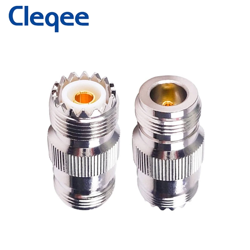 Cleqee 1pcs UHF SO239 PL259 수 암-N 유형 수 암 커넥터 RF 동축 동축 어댑터