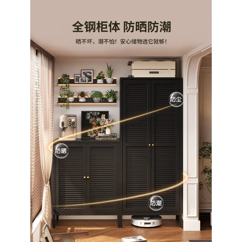 Steel Balcony Sunscreen Locker Locker Household Moisture-proof Large Capacity Storage Cabinet Medium Antique Door Shoe Cabinet