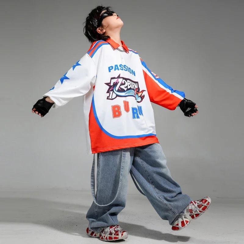 소년 힙합 패션 운동복 조깅 바지 소녀 느슨한 streetwear 아동 의류 세트 어린이 재즈 스트리트 댄스 k-pop 의상
