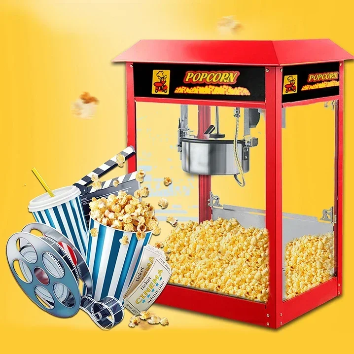 Máquina de pipoca comercial tenda elétrica totalmente automática máquina de pipoca móvel cinema