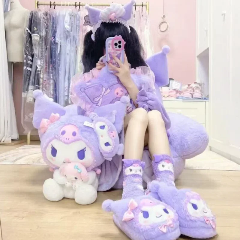 Sanrio\'S Appreciation Of Joy Taobao\'S Appreciation Of Sweetheart\'S Bedroom Kuromi Melody\'S Doll Pajamas Dolls And Slippers