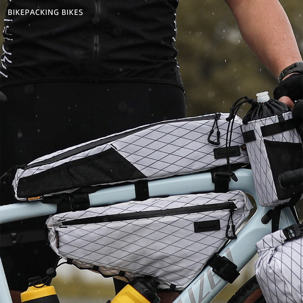 حقيبة علوية بأنبوب لدراجة الراين ، حقيبة إطار أمامي كبيرة لركوب الدراجات ، أقسام منفصلة للدراجات الجبلية ، حصى للطرق ، حصى مقاوم للرذاذ ، طول 44 #2