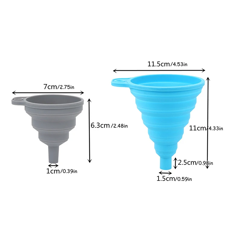 Imbuto in silicone per uso alimentare Mini imbuto pieghevole in silicone Pratico mini imbuto per erogazione di liquidi da cucina Utensili da cucina portatili