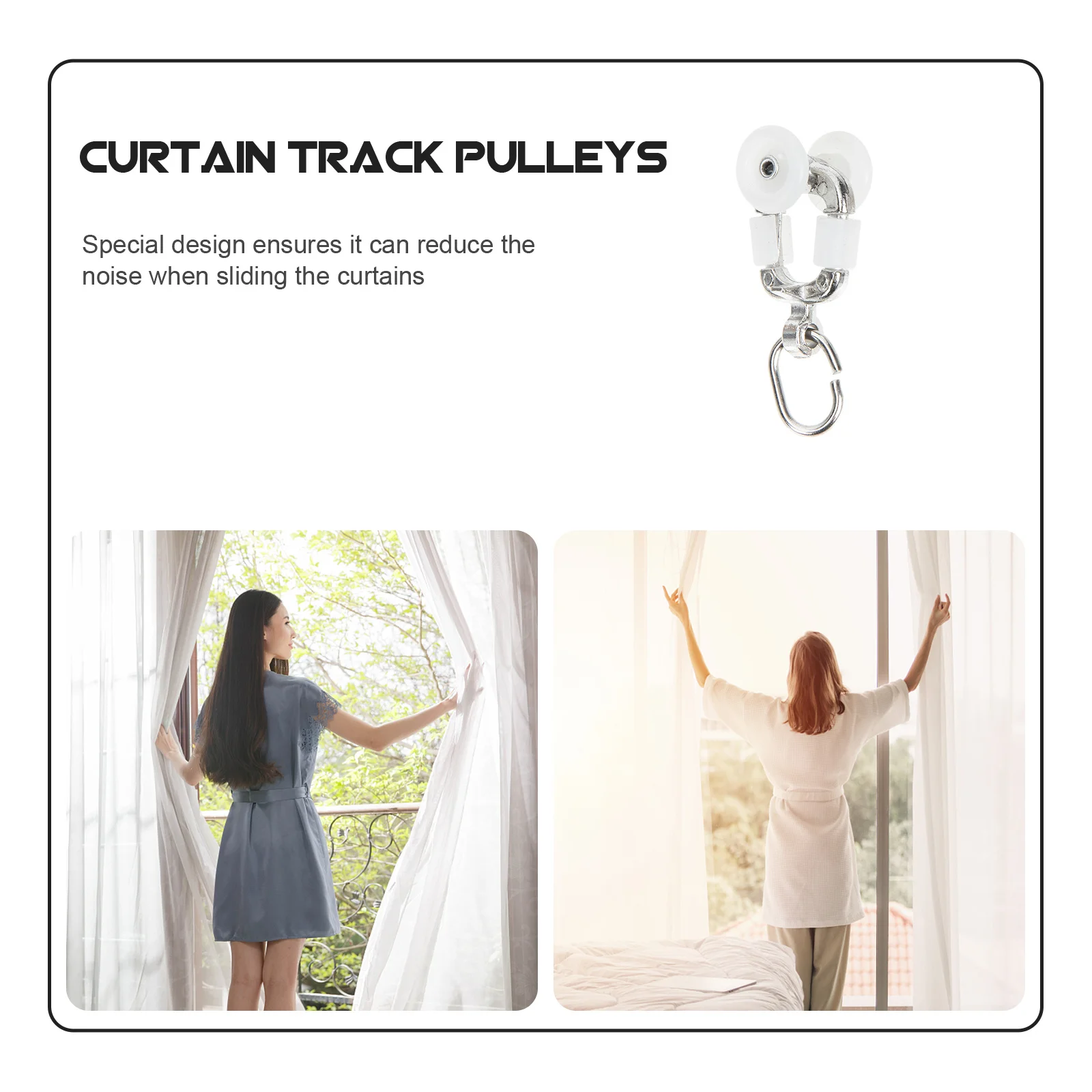 

12Pcs Curtain Pulley Supply Sturdy Hold Steady Avoid Falling Professional Design Parts Curtain Track Pulley Sliding Wheel