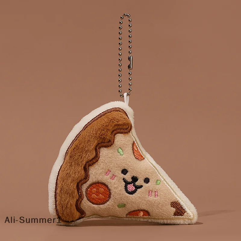 【E】Croissant Cake llavero de juguete de peluche café de dibujos animados muñeco de peluche suave colgante llavero de coche mochila bolsa decoración regalo para niños