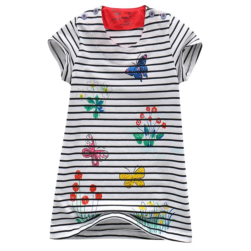 Jumping Meters 18M-6T Princess Girls Dresses Animals Party Frocks Hot Selling Baby Clothing Short Sleeve Summer Kids Wear