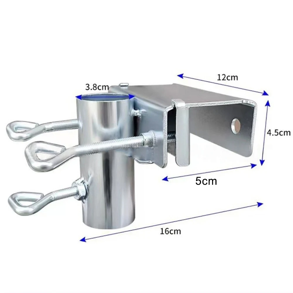 Metal Parasol Holder Fixed Clip For Balcony Railings Heavy Duty Secure Patio Sun Umbrella Stand Rust Resistant