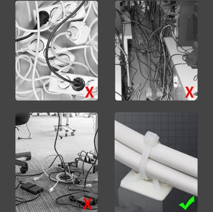 HS Self Adhesive Cable Tie Bases Mount Strong Glue Wire Wall Holder Car Fixing Seat Clips Suction Position Sucker