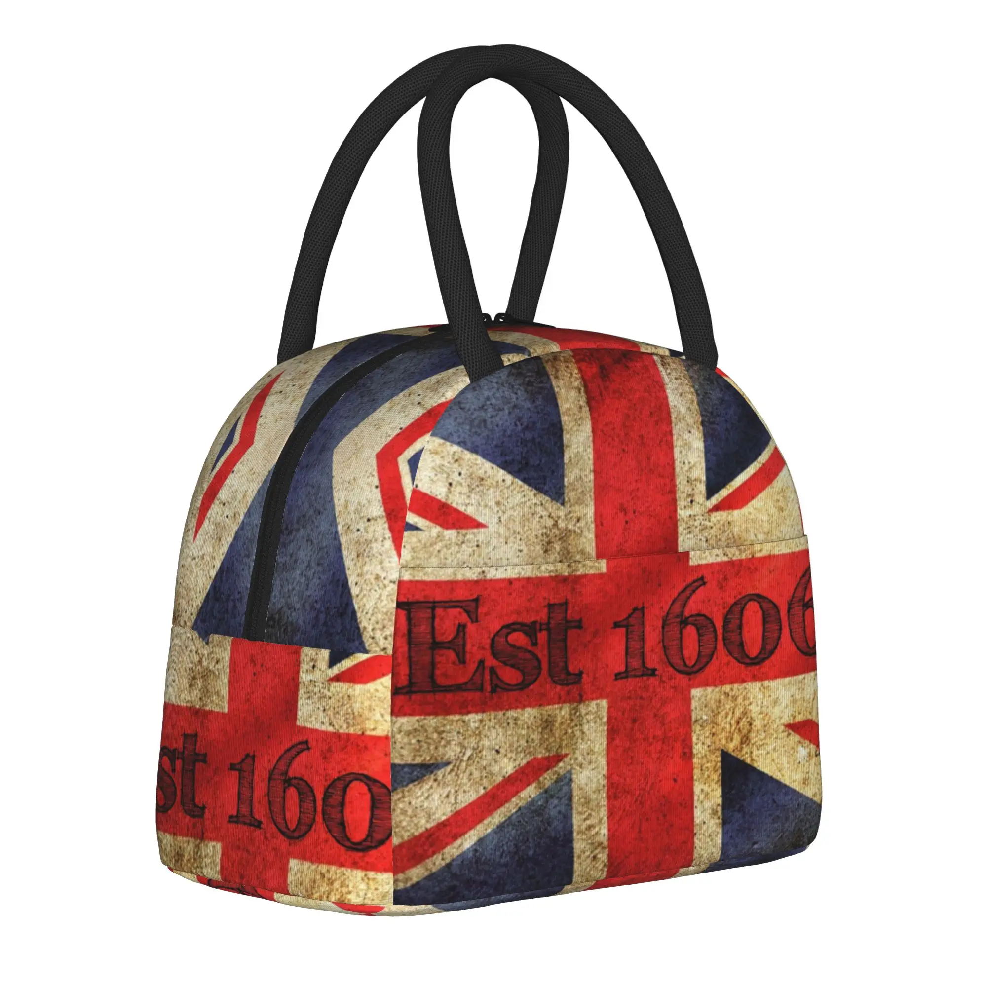 Union Jack Insulated Lunch Bags Leakproof London British Flag UK Vintage Meal Container Cooler Bag Tote Lunch Box Bento Pouch