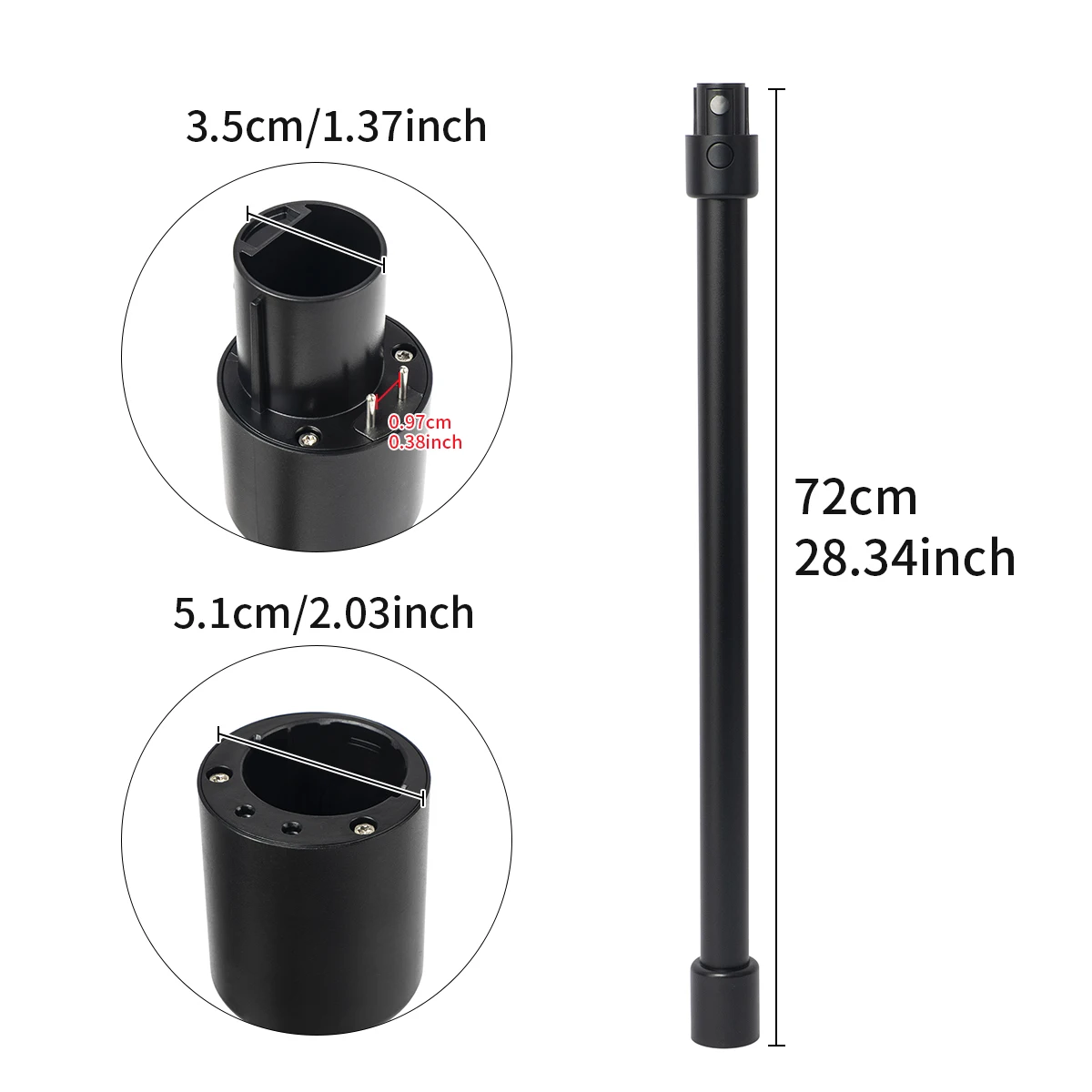 Compatible with Dreame R20 R30 R10Pro R20SE T20 T30 T20 Pro V12 V11 Vacuum Cleaner Extension Tube