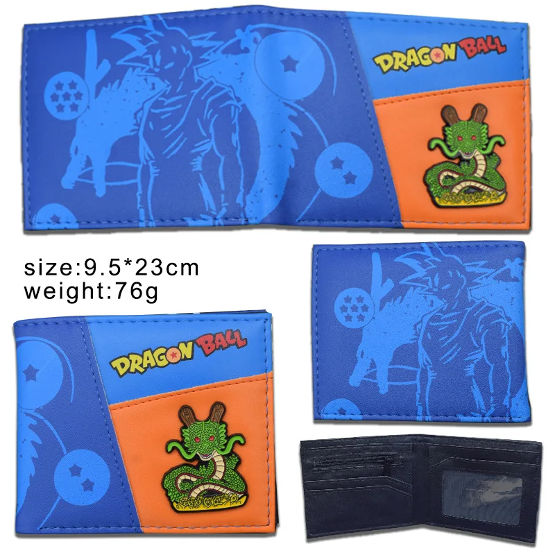 Dragon Ball Anime Figures Goku Foldable Wallet Women Men Card Clip Bag Children Cartoons Cosplay PU Coin Purse Birthday Gifts