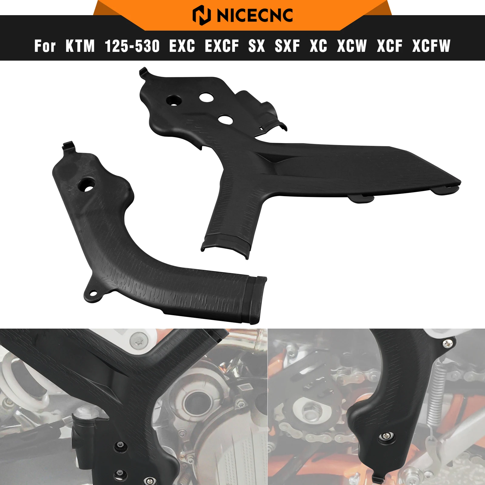 

NICECNC For KTM EXC 300 2020-2022 Frame Guards Covers Protectors For KTM EXC 380 EXC-F 350 XCW 500 XCF-W SX 125 SXF 450 XC XCF
