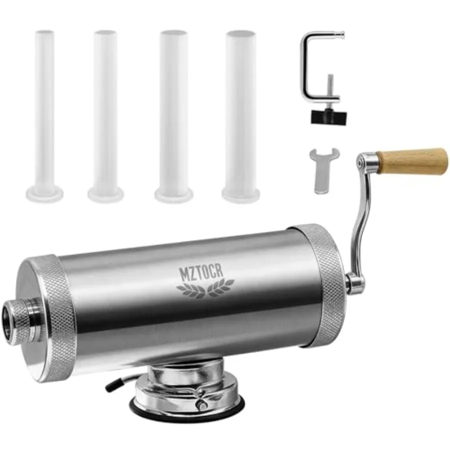 

5LBS Sausage Stuffer Horizontal Stainless Steel Homemade Sausage Maker Meat Sausage Machine With Suction Base