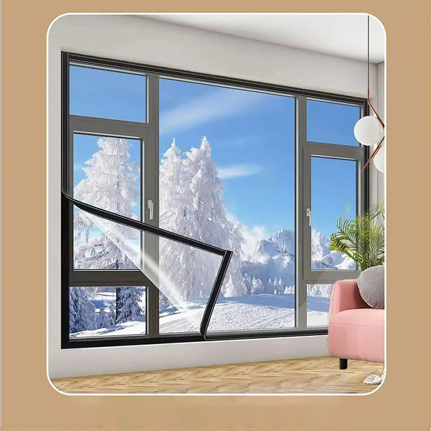 Winter Indoor Windproof Warm Window Film, Thermal & Cold Insulation, Energy Saving Clear Film, Creates Cozy Living Space