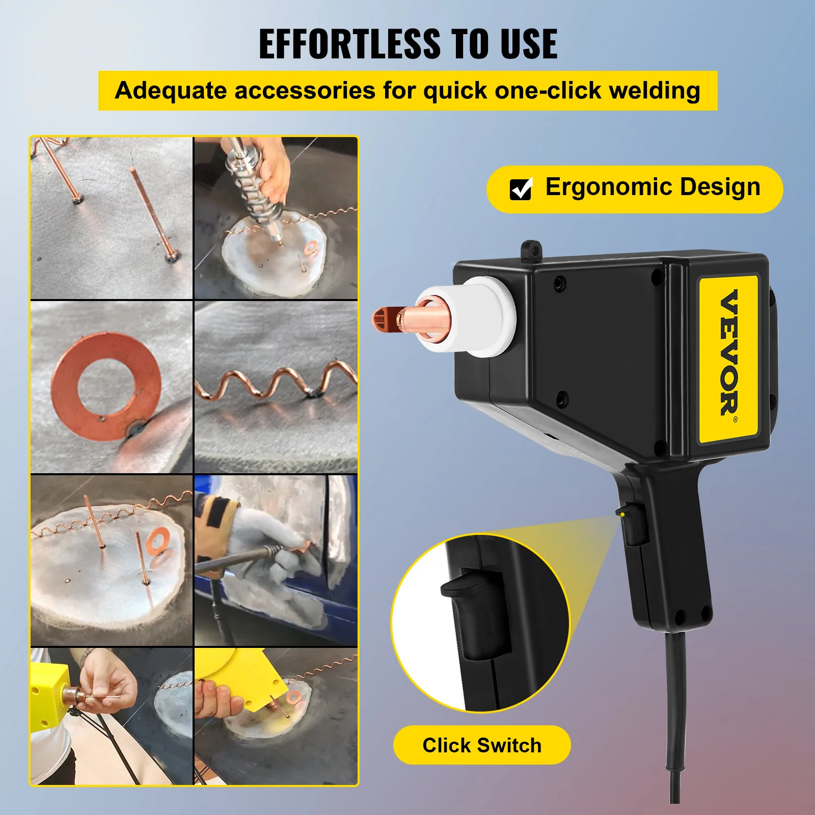 VEVOR Spot Welder Auto Body Stud Welder Machine 110V 800VA con Slide Hammer Stud Welding Starter Kit strumenti di riparazione per Auto