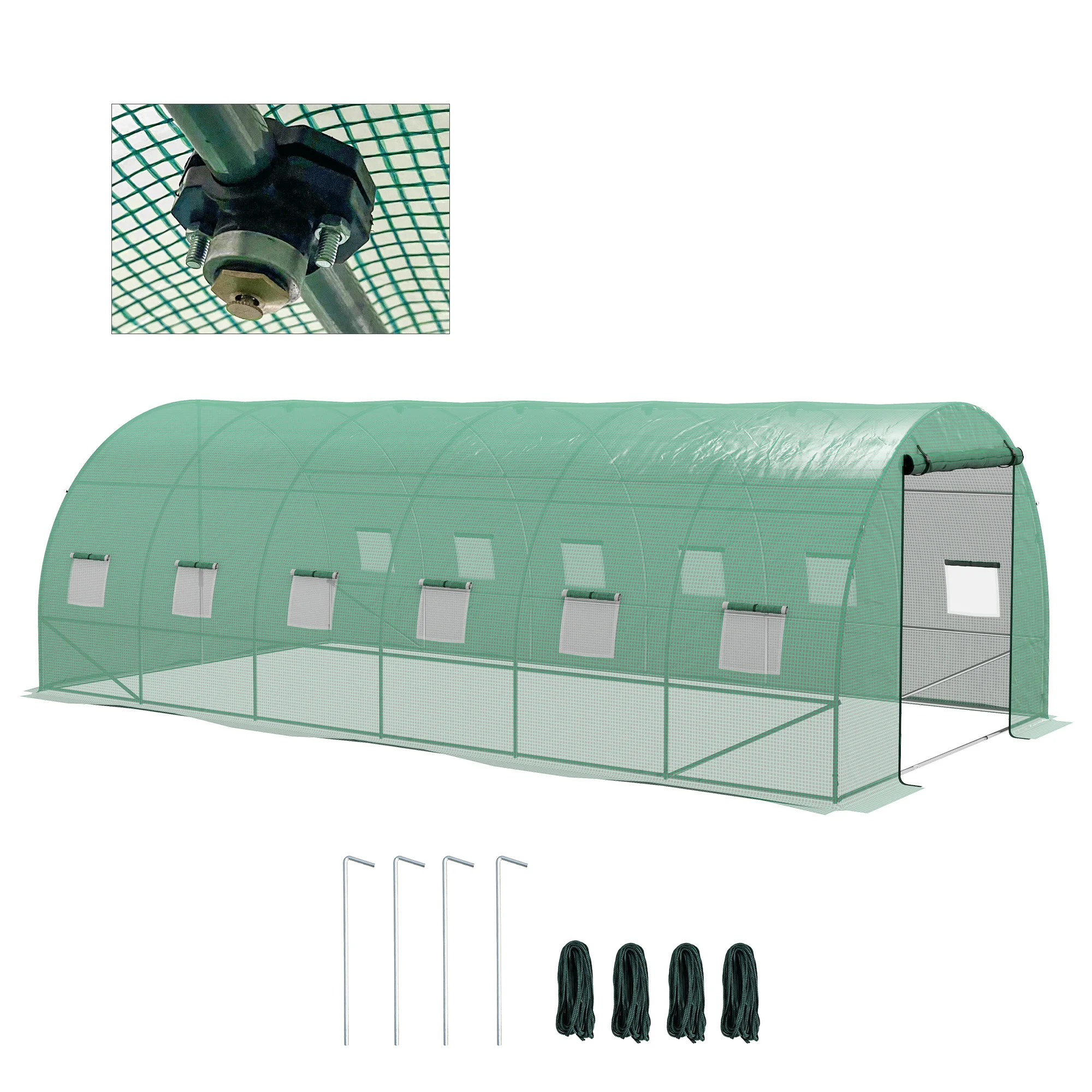 Outsunny Invernadero de Exterior 6x3x2 m con Sistema de Riego Integrado Verde