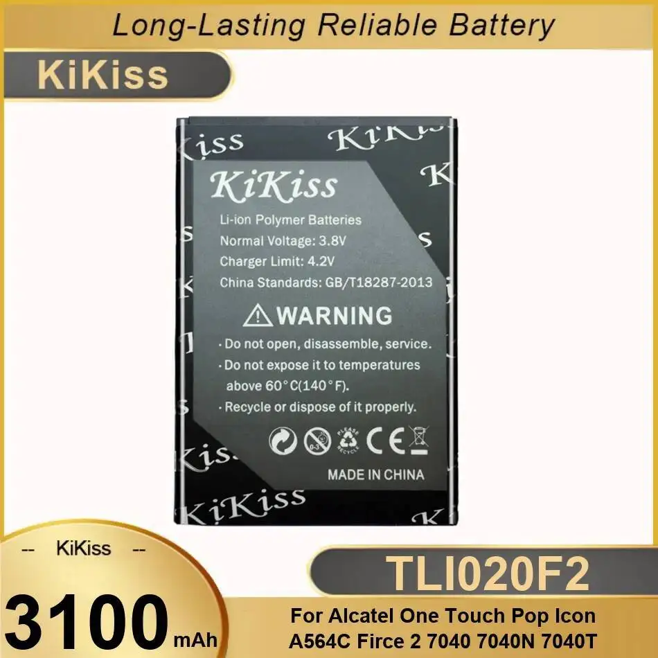 

3100Mah For Alcatel One Touch Pop Icon A564C Firce 2 7040 7040N 7040T Mobile Phone Battery TLI020F2 High-Capacity