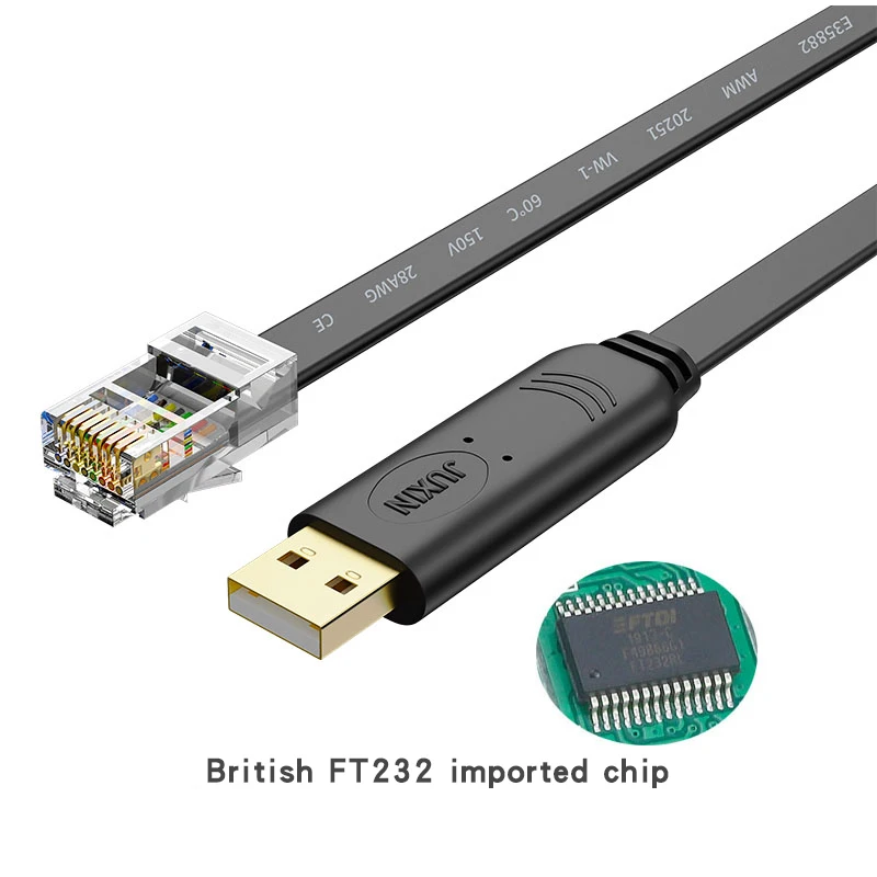 USB صناعي إلى وحدة التحكم تكوين كابل درع USB إلى RJ45 سيسكو تصحيح الأخطاء H3C التبديل الأصلي FTDI232 المنفذ التسلسلي رقاقة