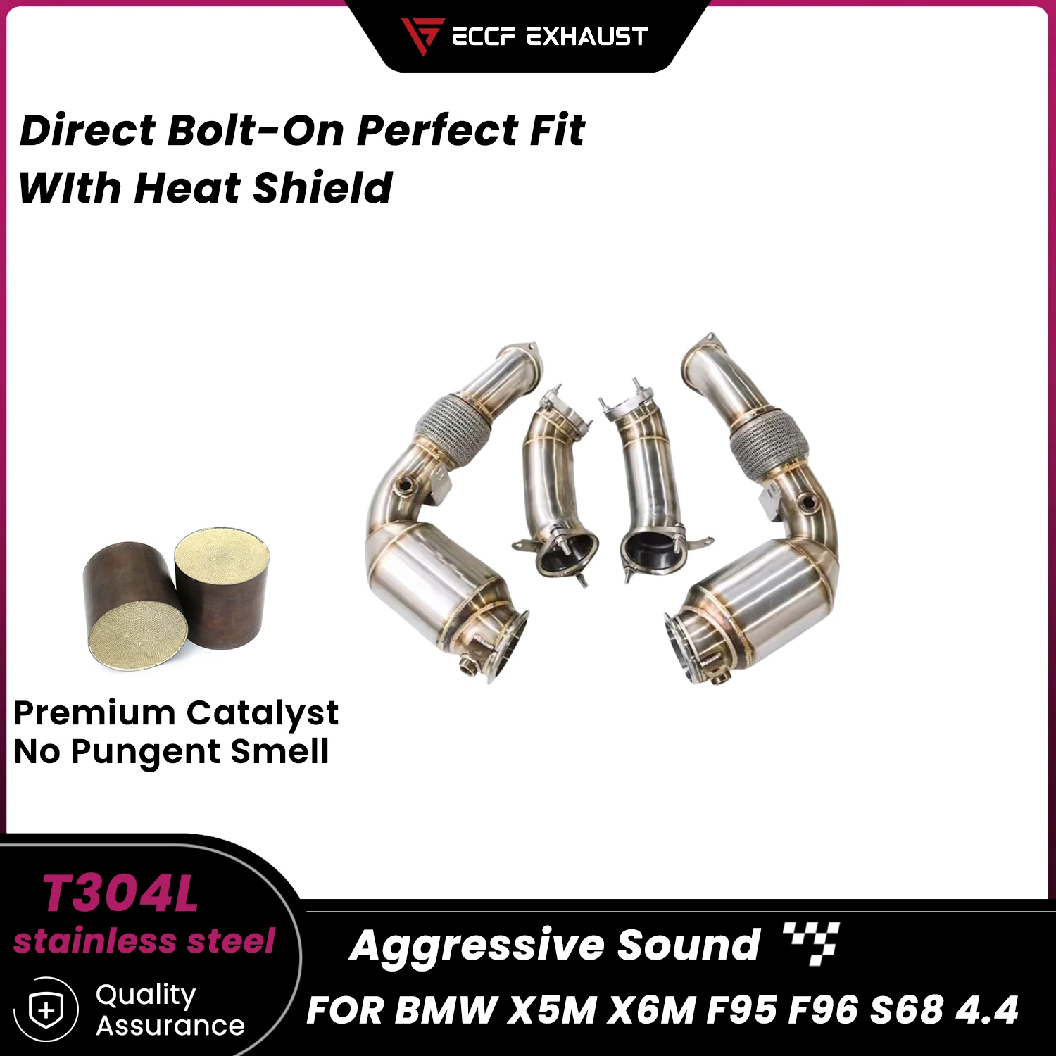Sportieve Downpipe Voor BMW X5M X6M F95 F96 S68 4.4 Agressief Uitlaatgeluid High Flow Eenvoudige Installatie