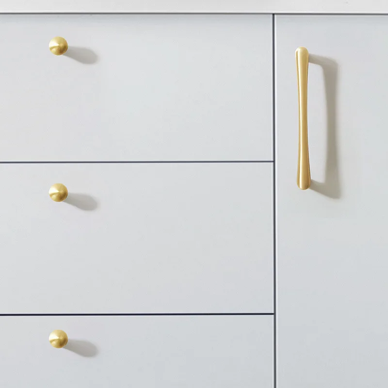 

Nordic Brass Cabinet Handle Modern Luxury Round Ball Silver Chrome Drawer Pull Single Hole