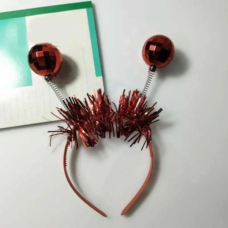 

652F Tinsel Headband Party Costume Tinsel Headpiece Headwear Photo Props Christmas