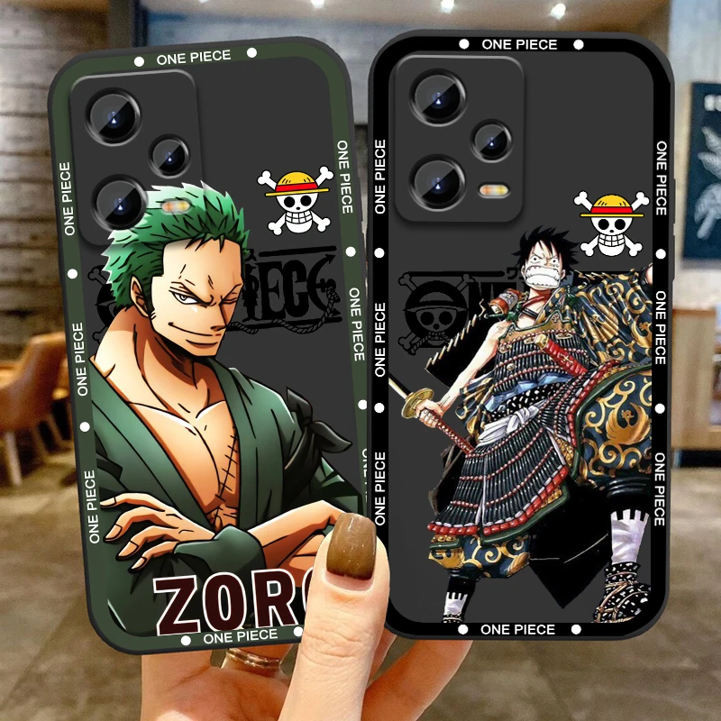 One P-Piece Cool Z-Zoro For Xiaomi Redmi Note 13 12R 12 12S Turbo 11 11T 11S 10 10S Pro Plus 5G Black TPU Phone Case