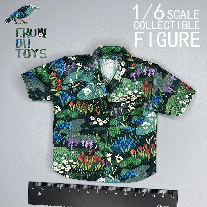 1/6 Men Soldier T-Shirt Harajuku Hawaiian Beach Holiday Shirt Floral Print Shirts Tops For 12'' Action Figure Body